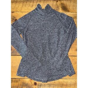 Womens Lululemon Warm‎ Your Core Long Sleeve High Neck Top Pleated Back Gray